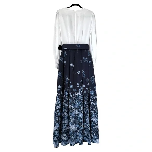 SACHIN & BABI Zoe Belted Gown, Ivory/Blue, Size 6, NWT - Picture 9 of 14